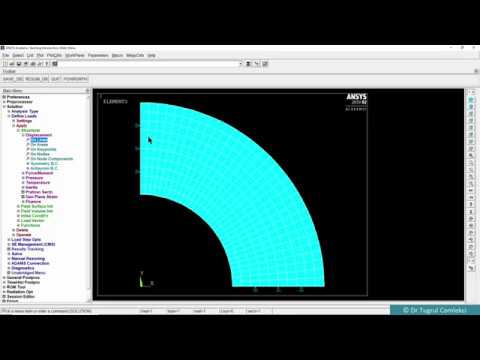 2D Thick Cylindrical Pressure Vessel Finite Element Analysis with ANSYS Mechanical APDL