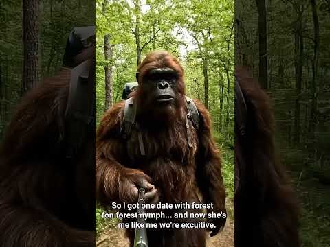 UNHINGED 😳 #bigfoot #forest #funny #lifeisbutadream #ai #bigfootvlog #selfiestick #viral