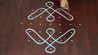 7×1dots melikala muggulu|easy rangoli|daily chukkala muggulu||sikku,kambhi,neli kolams|#Nice Rangoli