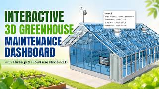Interactive 3D Greenhouse Maintenance Dashboard with Three.js & FlowFuse Node-RED