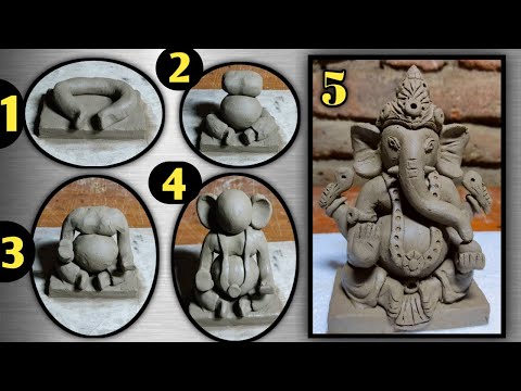 Ecofriendly Ganesh making process / ganesh murti making by using shadu mati / Ganpati murti