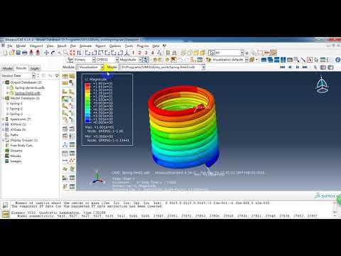 ABAQUS Tutorial Step-By-Step   Steel spring Static load limit analysis