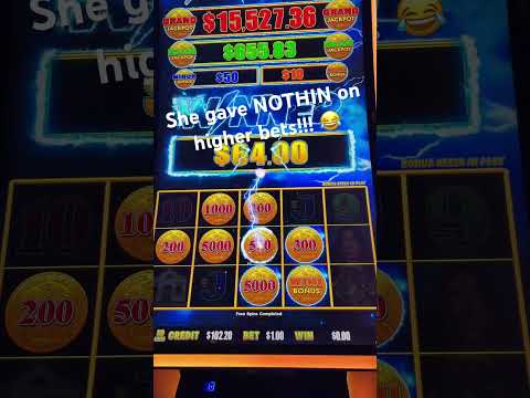 Crazy! Asked 4 2 minors, when went low the $50 coins dropped!! #slots #Chicabonita #casinofun
