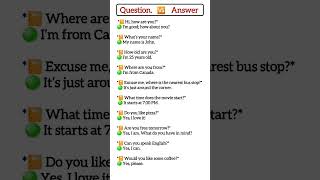 Question Answer practice | English Question Answer | English conversation #english #questionanswer