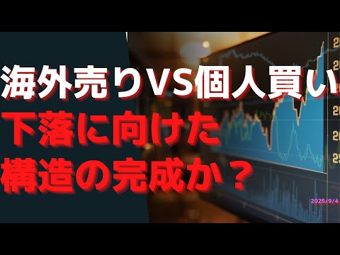海外売りvs個人買い　いつもの下落に向けた構造の完成か？