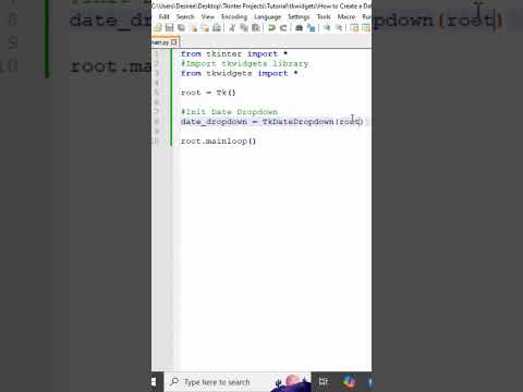 How to Create a Date Dropdown in Python Tkinter with TkWidgets #pythongui #tkinter #tkwidgets