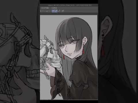 イラストメイキング🖤 YouTube本編にてロングバージョン投稿中‼️   #イラスト  #イラストメイキング
