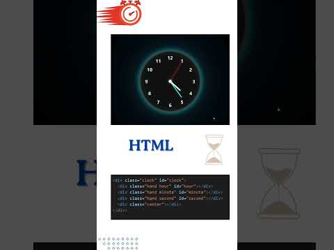 3D Glowing Clock Animation with CSS & JavaScript |  real time 🕓