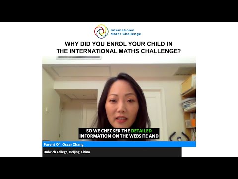 Why did you enrol your child in the International Maths Challenge?