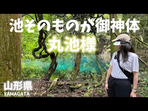 【山形県観光】池そのものが御神体となっている丸池様！湧水で満たされエメラルドグリーンに輝く神秘の池Yamagata Prefecture Tourism　Mysterious Ikemaru Pond