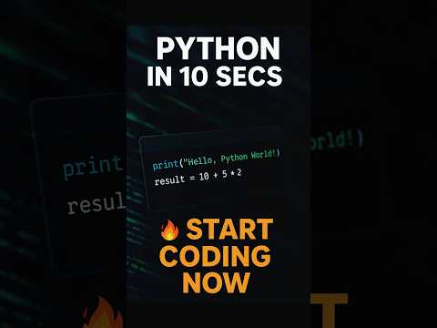 “Learn Python in Just 10 Seconds! 😱💻”     #coding