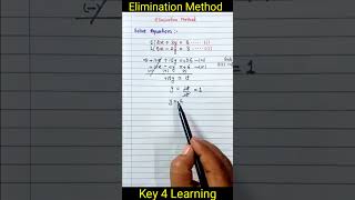 Class 10 Elimination Method |Linear Equations In Two Variables | #eliminationmethod #linearequations