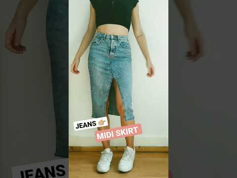 Flip your JEANS into a MIDI DENIM SKIRT      #sewingtutorial #jeans #midiskirts
