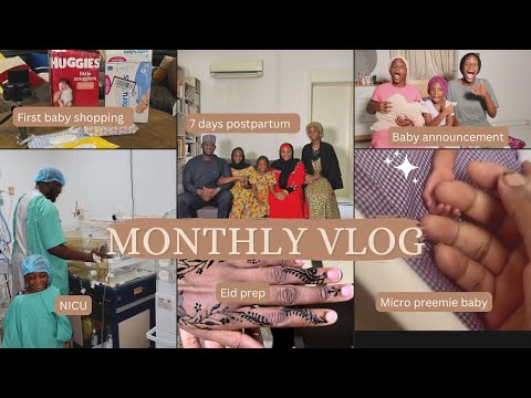 Monthly Vlog : Baby announcement + Postpartum recovery + Micro preemie baby + Celebrating Eid & More