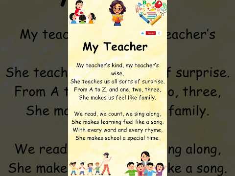 My Teacher| Poems in English | English poem for kids | #shorts