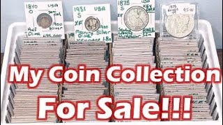 My Coin Collection For Sale! 90% Constitutional Silver US Coins #morgandollar #halfdollars