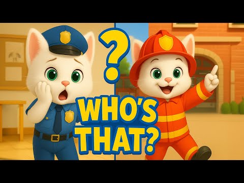 Learning Colors & Jobs Song for Kids 🎵 | Police, Firefighter, Doctor & More Cute Cats