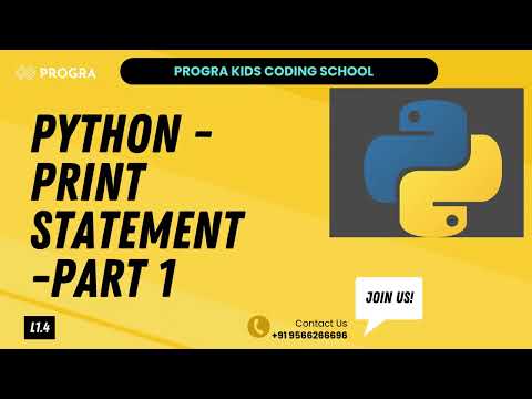 Python - Print Statement-Part 1  | Progra Kids Coding School #python #kids #codingforkids #education