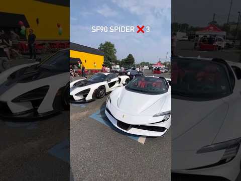 Cars and Coffee at Auto Exotica #carsandcoffee#ferrari#sf90#mclarensenna#mclaren#aventadorsvj