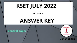JULY 2022-SET ANSWER KEY | SET GENERAL PAPER ANSWER KEY 2022