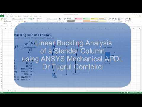 Linear Buckling Analysis of a Slender Column using ANSYS Mechanical APDL