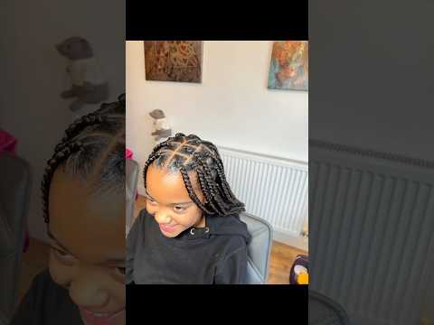 Knotless Jumbo Braids💜 #braids #knotlessbraids #jumbobraids #detangle #4c #naturalhair #kidsbraids