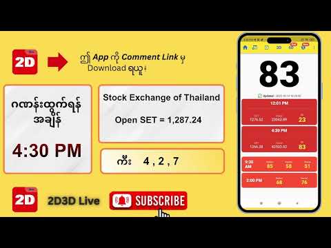 (14.10.2025) ညနေ (4:30PM) 2D3D Live တိုက်ရိုက်