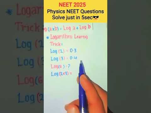Logarithm Trick for NEET 2025 | NEET Physics Shorts 🔥 #NEET2025 #PhysicsShorts #LogarithmTrick