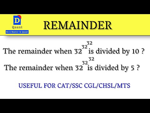 What Is The Remainder When 32^32^32 Divided By 7 ?  D QUANT