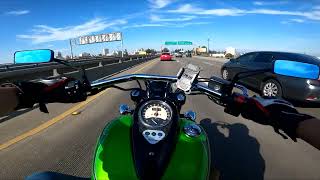 Kawasaki Vulcan 900 Custom, can it keep up with freeway speed? passing power? judge it yourself