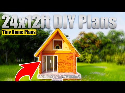 Tiny Home Plans: 24x12ft DIY ADU Plan Set with Loft Bedroom