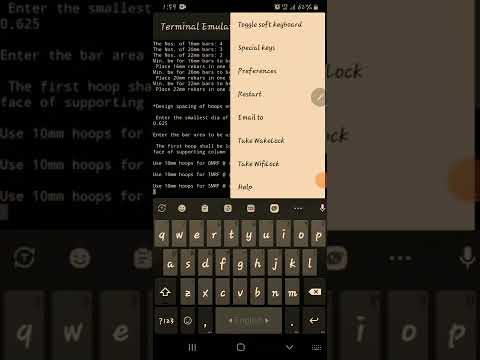 C++ programme for complete design of beam section on Android smartphone using C4Droid c++ coding app
