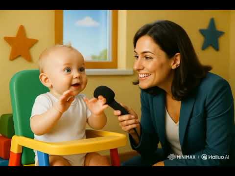 Cute Baby Vs Reporter | AI Funny interview of Baby| Newborn baby talking #ai #funnyinterview