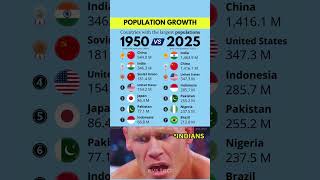 1950 vs 2025: Top 7 Most Populous Countries 🌍📊