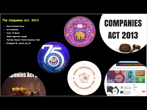 The Companies Act, 2013 | CA Foundation | B.Com Hons. 2nd Semester | Delhi University |Notes Preview