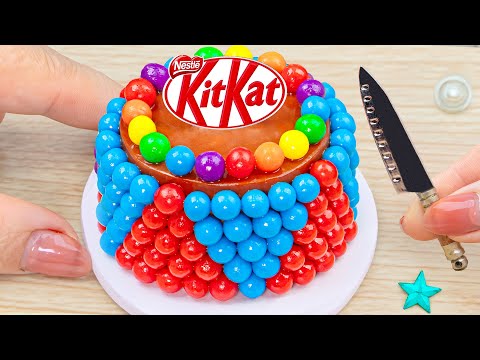 Amazing Mini Rainbow KitKat Cake Recipe🍫Satisfying Mini KitKat Rainbow Cake Made of Fondant Balls