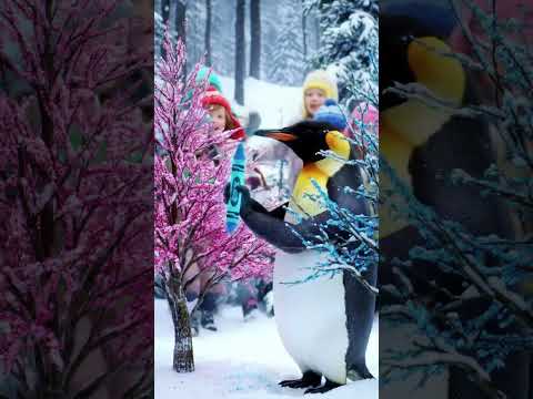 Penguin Uses Magic Crayons to Color the Forest! 🖍️🐧🌲✨ #Shorts