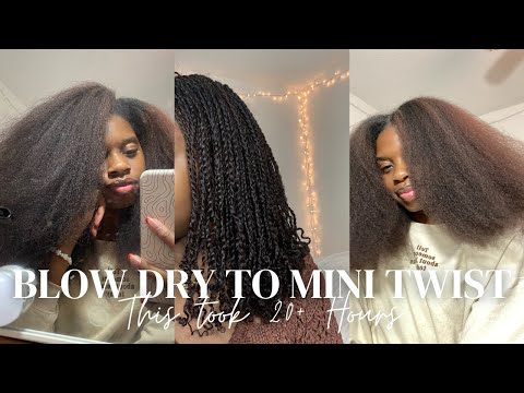 Mini Twist Tutorial On Blow Dried Hair| Uhlexsissss