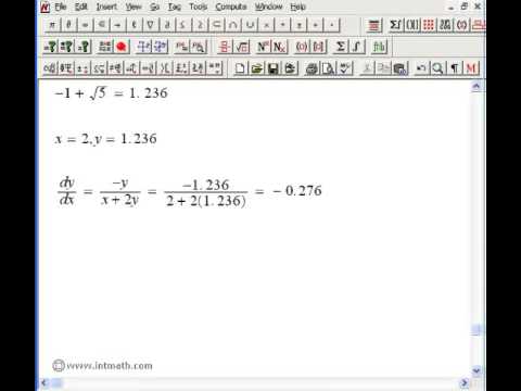 2nd derivative implicit function with graph