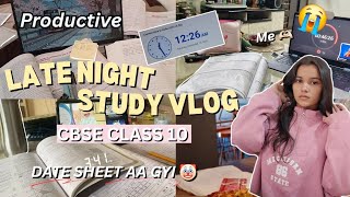 LATE NIGHT✨️ *STUDY WITH ME* 😭I CBSE *10th GRADER* I Productive, realistic routine🙌🏻💕
