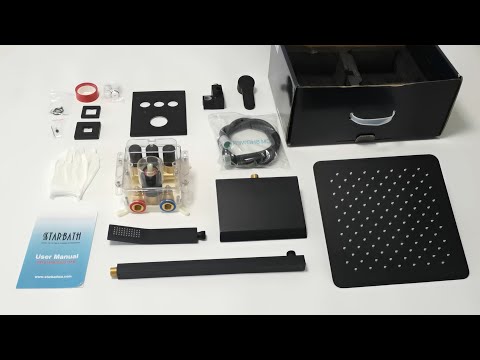 STARBATH Wall Mounted Shower System with Tub Spout Push Button Matte Black Unboxing
