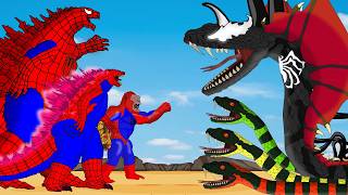 Upgraded Size & Power Comparison | Godzilla Team & kong vs giant python monster - Funny Cartoon