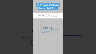 Write Rational Expression in Proper Rational Form (FAST) | Maths Methods