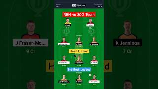 REN vs SCO Dream11 Prediction || REN vs SCO Dream11 Team || BBL Dream11 Team Today #shorts