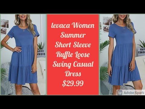levaca Women Summer Short Sleeve Ruffle Loose Swing Casual Dress $29.99 link in description 👇👇