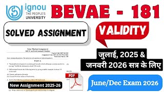 Bevae 181 Solved Assignment 2025-26 | Bevae 181 Assignment 2025-26 in English | IGNOU Exam 2026