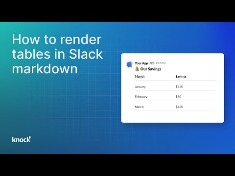 How to render tables in Slack markdown