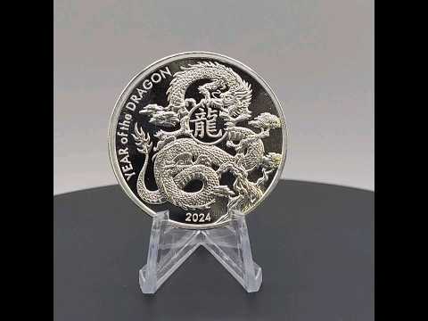 Lunar Year Of The Dragon 2024 1oz Silver Round by Asahi #silver #bullion #silverstacking