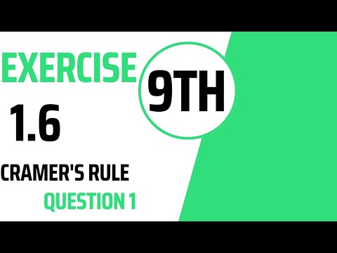 9th class | exercise 1.6 | Cramer's rule 2x2. #mathematics #cramer  #9thclass
