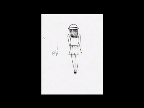 beautiful girl walking .. simple girl drawing for beginners and kids.. pencil drawing #mrart
